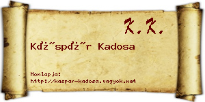 Káspár Kadosa névjegykártya